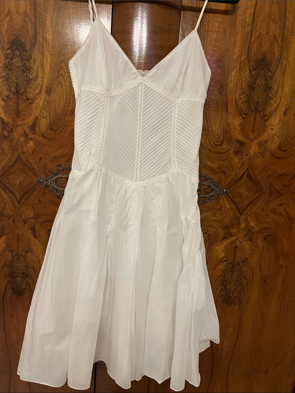 BCBGMaxAzria White Spaghetti-Strap Mini Dress 100% Cotton Size Small